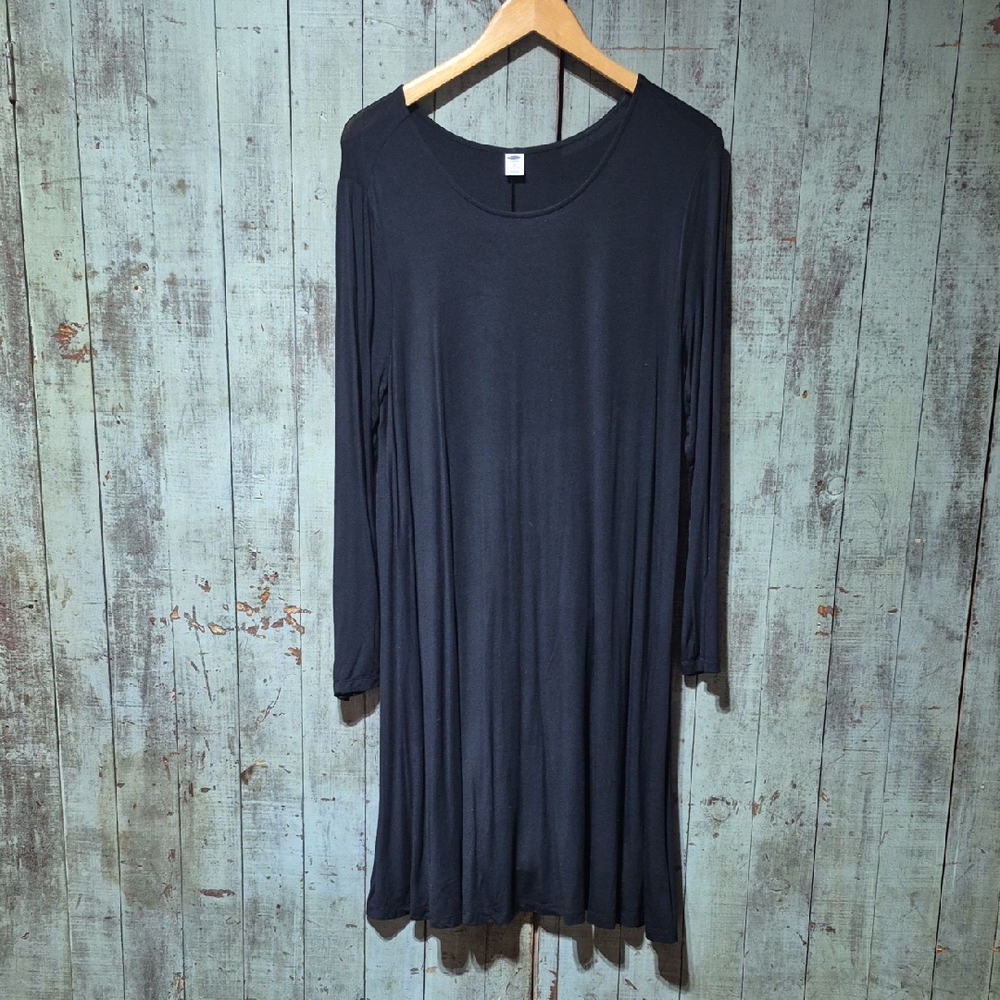 Old Navy Black Women's Long Sleeve Swing Dress